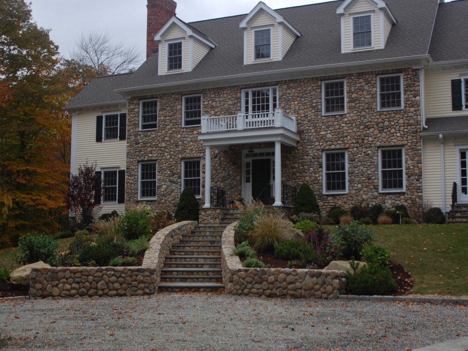 Bluestone treds with New England stone