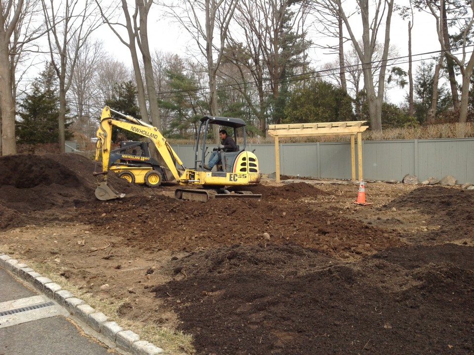 Perennial garden under construction