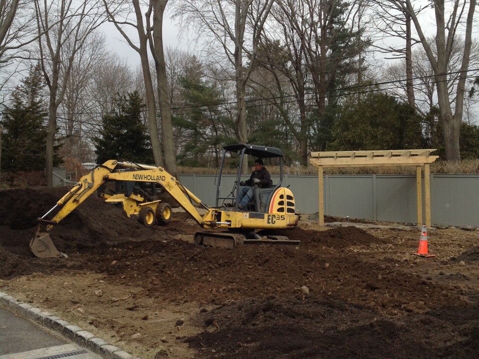 Perennial garden under construction