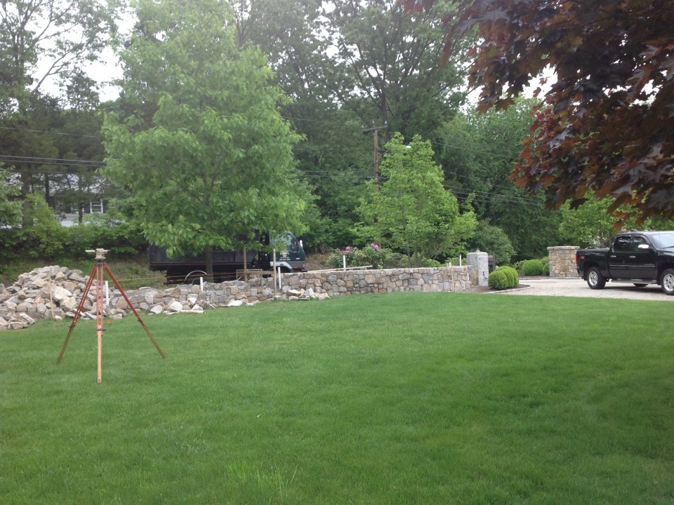 Stone wall in progress